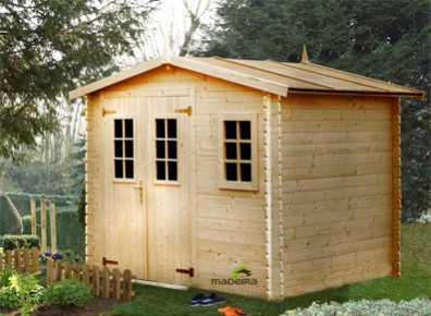 Cabane de jardin avec madriers de bois